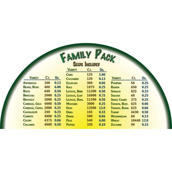 Heirloom Organics Family Variety Seed Pack Vault-680