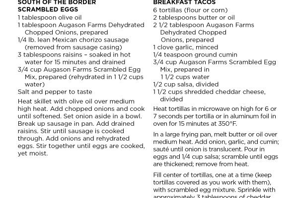 Augason Farms Scrambled Egg Mix 36oz #10 Can Gluten-Free recipe.