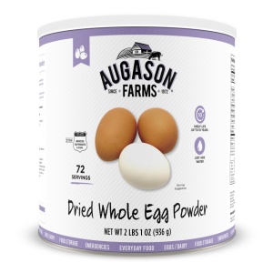 A *Augason Farms Whole Eggs Powder 33oz #10 Can - 72 Servings - (SHIPS IN 1-2 WEEKS) of dried whole egg powder.
