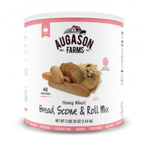 Augason Farms Honey Wheat Bread 58oz #10 Can - (SHIPS IN 1-2 WEEKS) scone & roll mix.
