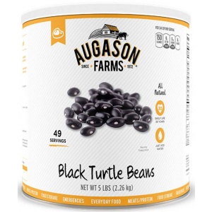 Augason Farms Black Turtle Beans 80oz #10 Can - (SHIPS IN 1-2 WEEKS)
