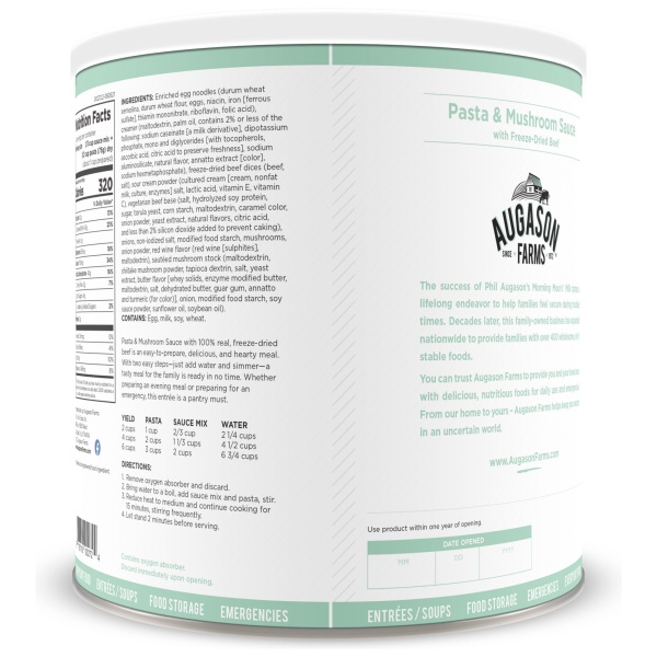 An image of a can of food and nutrition powder, Augason Farms, Freeze-Dried Beef.