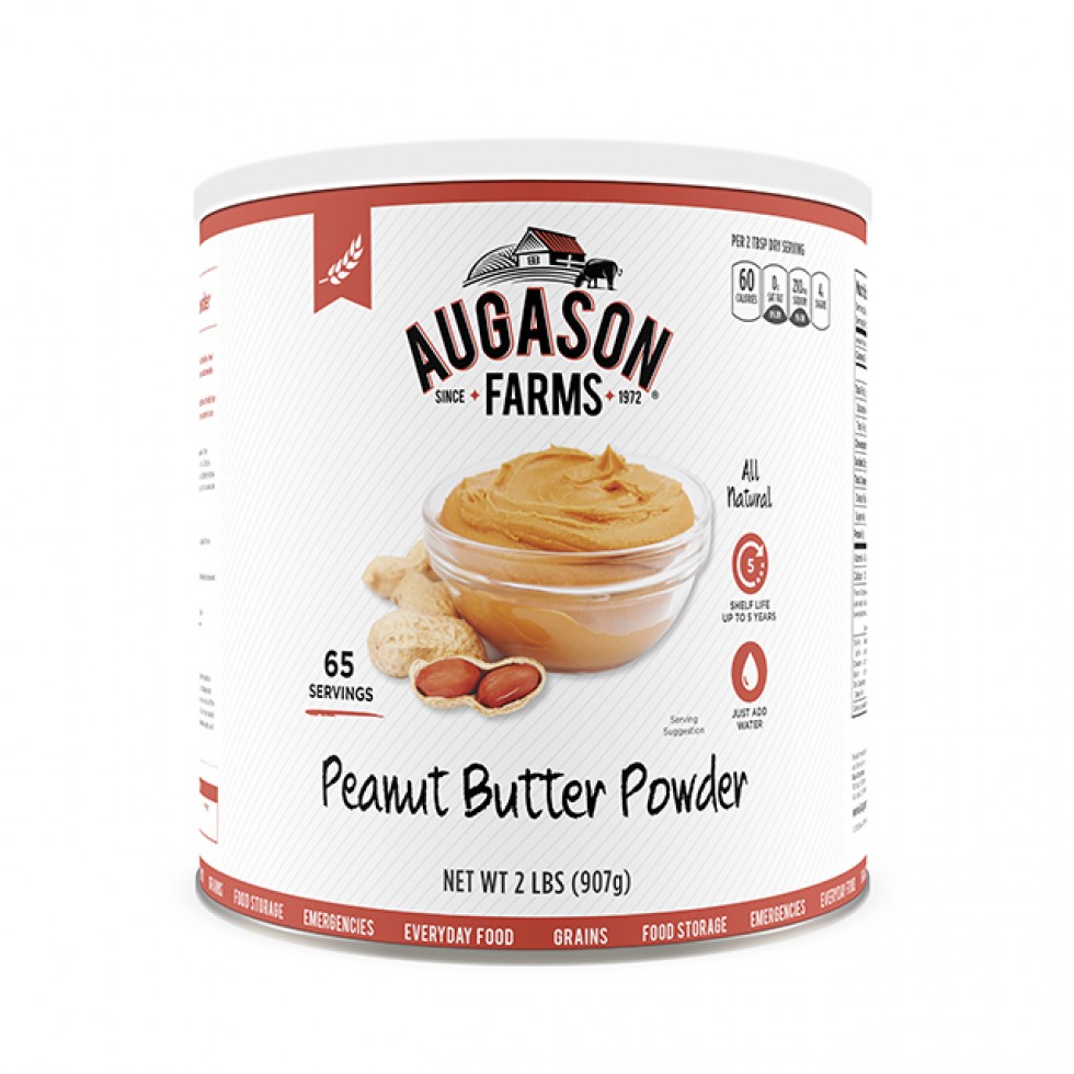Augason Farms Dehydrated Peanut Butter Powder 65-Serving Can -0