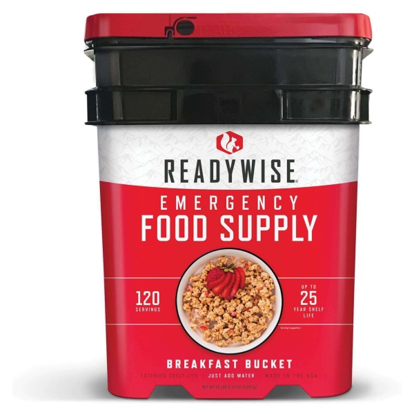 ReadyWise (formerly Wise Food Storage) 120 Serving Breakfast Only Grab and Go Bucket (SHIPS IN 1-2 WEEKS) emergency food supply.