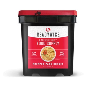 A bucket of ReadyWise (formerly Wise Food Storage) Prepper Pack 52 Serving Bucket (SHIPS IN 1-2 WEEKS) food supply.