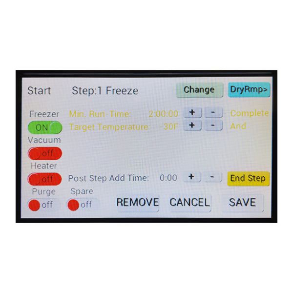A computer screen with a timer for the Harvest Right Scientific PRO Large Freeze Dryer.
