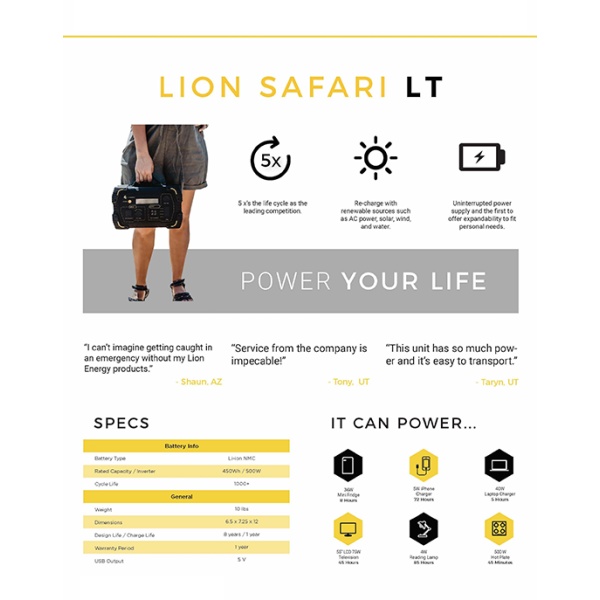 safari-lt-generator-specifications