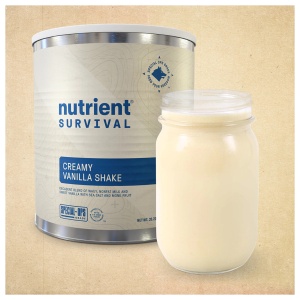 Nutrient Survival creamy vanilla shake, gluten-free, 15 servings.