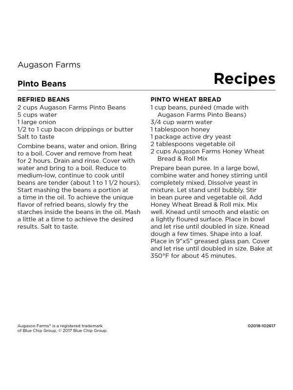 A recipe for Augason Farms Pinto Beans 4 Gallon Pail 253 Servings - (SHIPS IN 1-2 WEEKS).