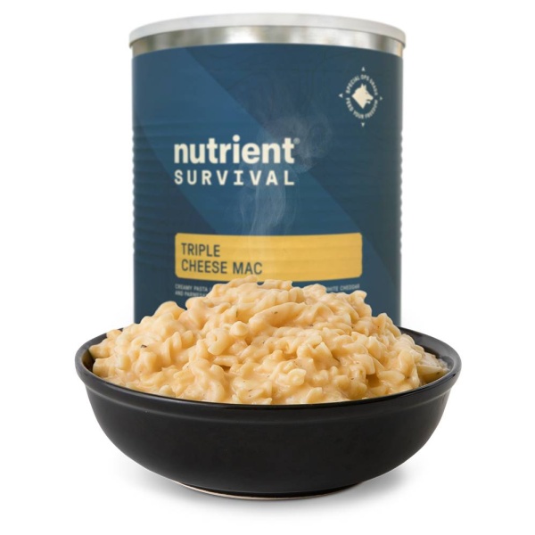 Nutrient Survival Triple Cheese Mac 10 Servings in a bowl.