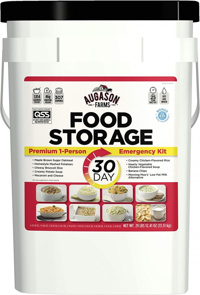 A *Augason Farms 30-Day 1-Person Emergency Food Supply 307 Servings - (SHIPS IN 1-2 WEEKS) of food storage for 30 days.