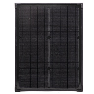 A Lion Energy GO 20 - Solar Panel on a black background.