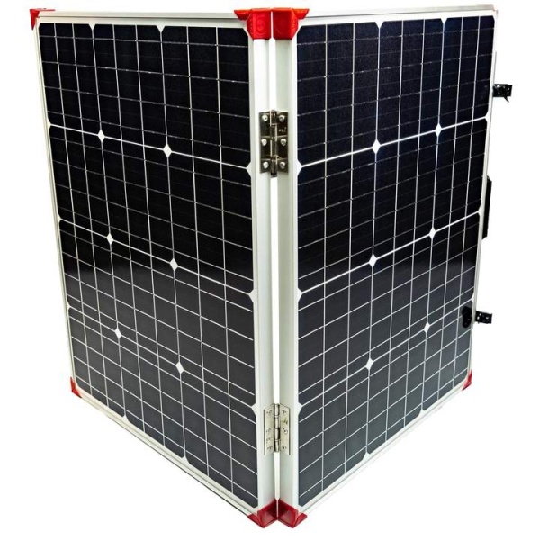 A Lion Energy Lion 100W 12V Solar Panel case on a white background.