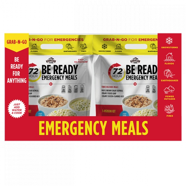 Be ready Augason Farms 72-Hour 1-Person BE READY Emergency Meals - (SHIPS IN 1-2 WEEKS) - pack of 2.