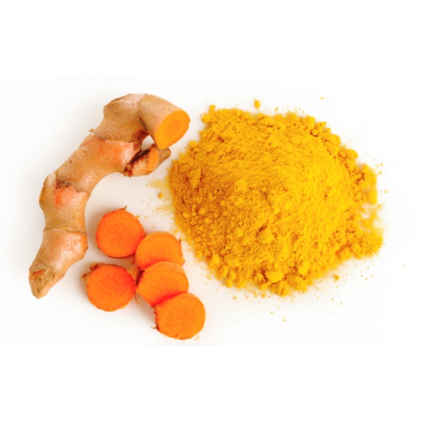 Enerhealth Botanicals SPAGYRIC TURMERIC ROOT EXTRACT 2oz Bottle and carrots on a white background.