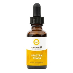 A Enerhealth Botanicals SPAGYRIC CHAGA EXTRACT 2oz Bottle - (SHIPS IN 1-2 WEEKS) on a white background.