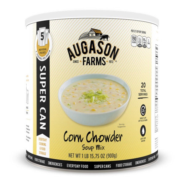 Augason Farms Corn Chowder Soup #10 Can - 20 Servings - (SHIPS IN 1-2 WEEKS).