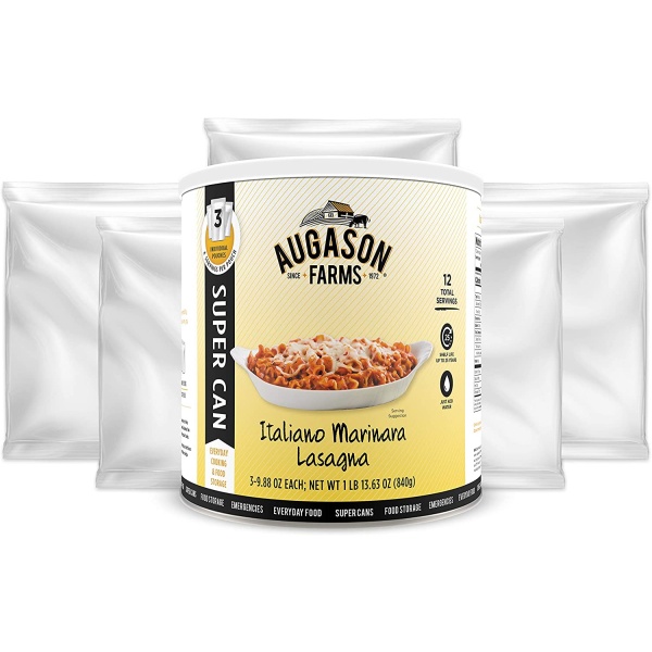 Augason Farms Marinara Lasagna Super #10 Can - 12 Servings - (SHIPS IN 1-2 WEEKS) veggie pouches.