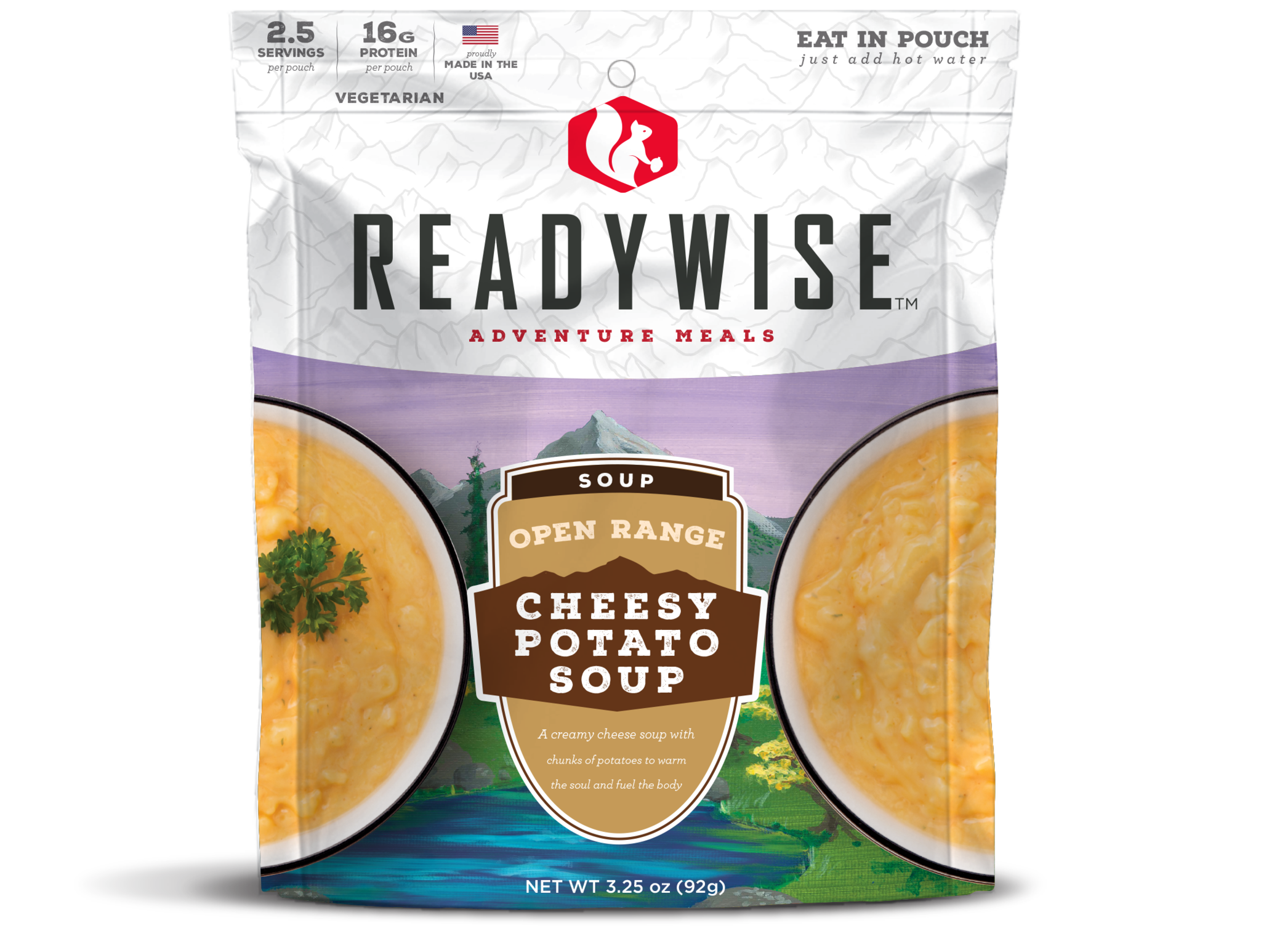 Readywise (formerly Wise Food Storage) Open Range Cheesy Potato Soup 6 Pack (SHIPS IN 1-2 WEEKS).