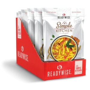 A box of ReadyWise (formerly Wise Food Storage) Simple Kitchen Classic Chicken Noodle Soup - 6 Pack - (SHIPS IN 1-2 WEEKS).