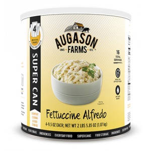 An Augason Farms Fettuccine Alfredo Super #10 Can - 16 Servings - (SHIPS IN 1-2 WEEKS) on a white background.