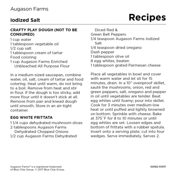 A recipe for an Augason Farms Iodized Salt 4 Gallon Pail - 11,491 Servings - (SHIPS IN 1-2 WEEKS) for a recipe for an Augason Farms Iodized Salt 4 Gallon Pail - 11,491 Servings - (SHIPS IN 1-2 WEEKS) for a recipe for an Augason Farms Iodized Salt 4 Gallon Pail - 11,491 Servings - (SHIPS IN 1-2 WEEKS) for a recipe for an Augason Farms Iodized Salt 4 Gallon Pail - 11,491 Servings - (SHIPS IN 1-2 WEEKS) for a recipe.
