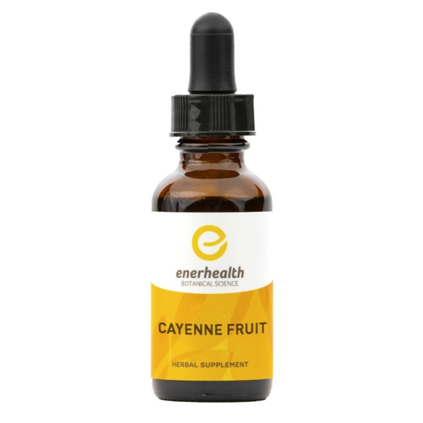 A bottle of Enerhealth Botanicals CAYENNE EXTRACT - 2 oz Bottle - (SHIPS IN 1-2 WEEKS) on a white background.
