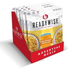 A box of ReadyWise (formerly Wise Food Storage) Early Dawn Breakfast Skillet - 6 Pack (SHIPS IN 1-2 WEEKS).