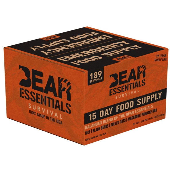 Bear Essentials Survival 15 Day Emergency Food Supply Box - 189 Servings - (SHIPS IN 1-4 WEEKS)