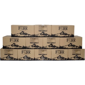 A stack of *NorthWest Fork Gluten-Free 1 Year Food Supply - Non-GMO, Kosher, and Vegan - (SHIPS IN 1-3 WEEKS) boxes stacked on top of each other.