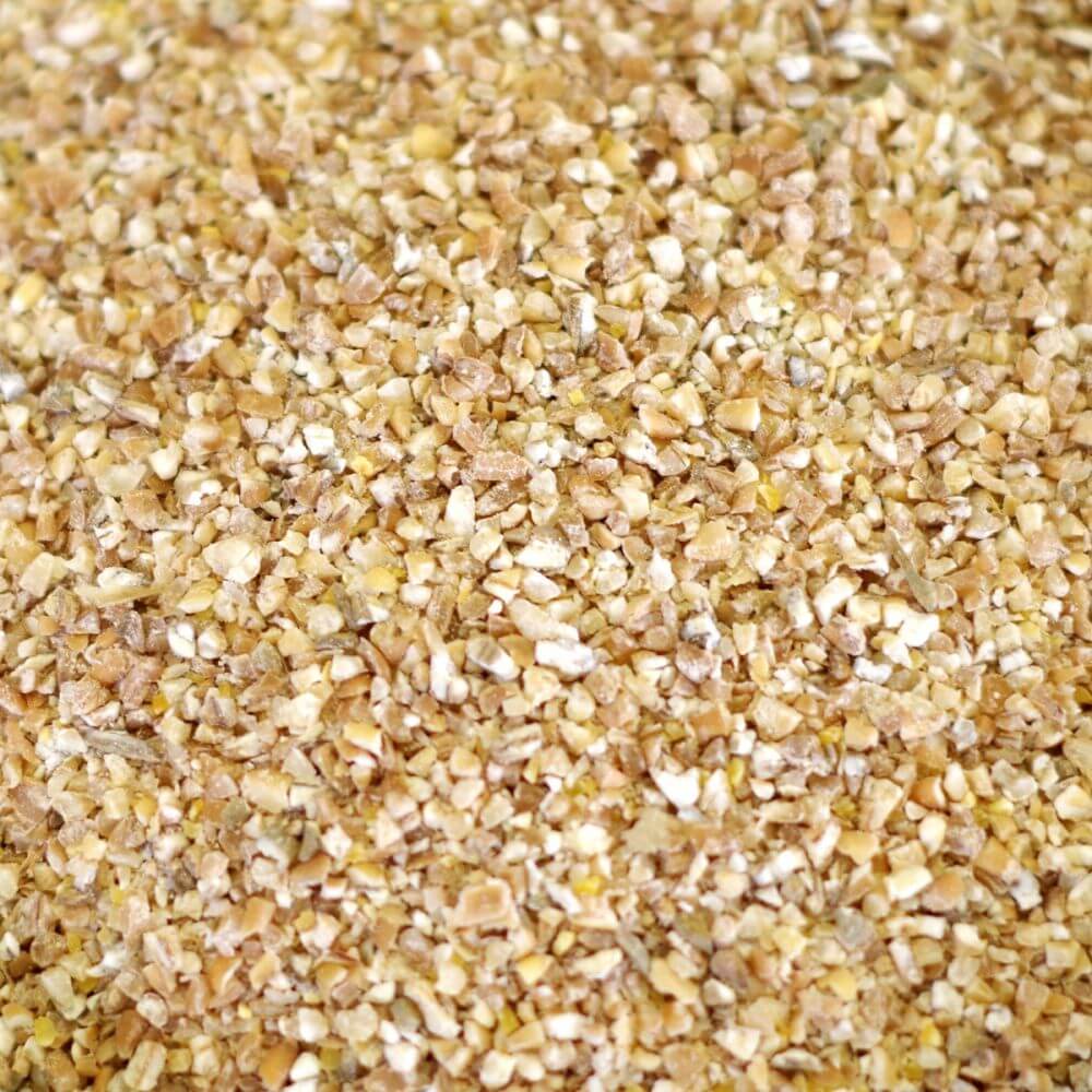 A close up of a pile of brown seeds for emergency food storage.