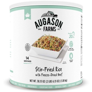 Augason farms Stir-Fried Rice with Freeze-Dried Beef Chunks - 14 Servings - (SHIPS IN 1-2 WEEKS)