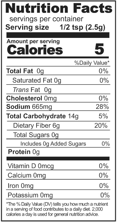 A nutrition label showing the nutrition facts of a Rainy Day Foods Beef Bouillon product.