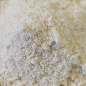 A close up of a bowl of flour.