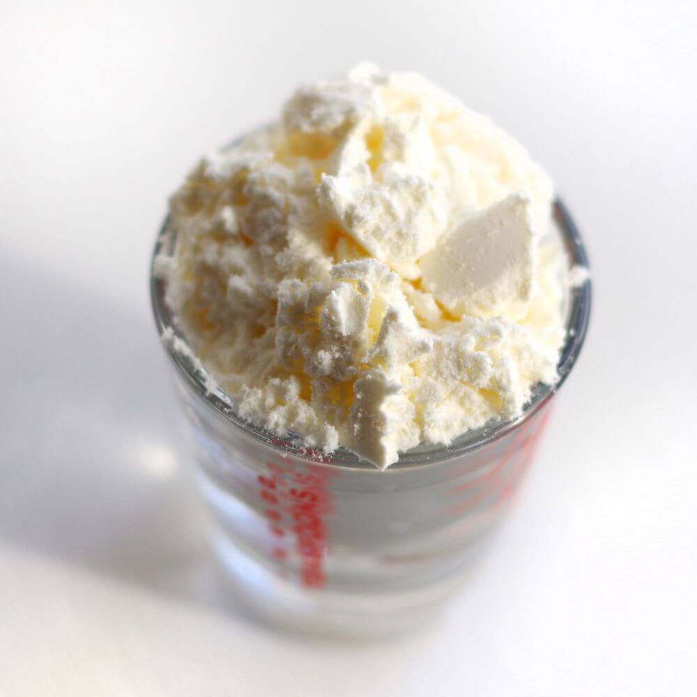 Whipped cream in a glass.