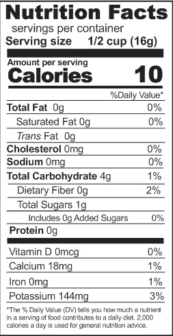 A nutrition label showing the nutrition facts of a Rainy Day Foods gluten-free product.