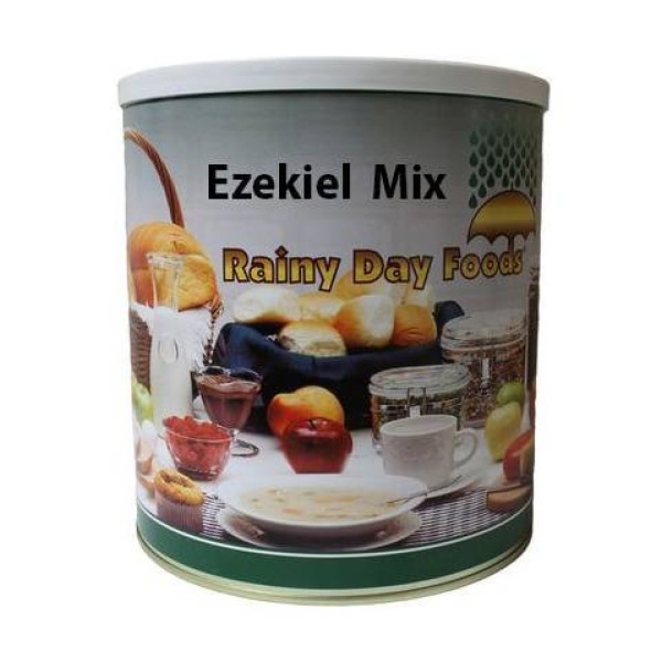 Rainy Day Foods offers an Ezekiel Mix in an 88 oz #10 can, providing 44 servings and shipping in 1-2 weeks.