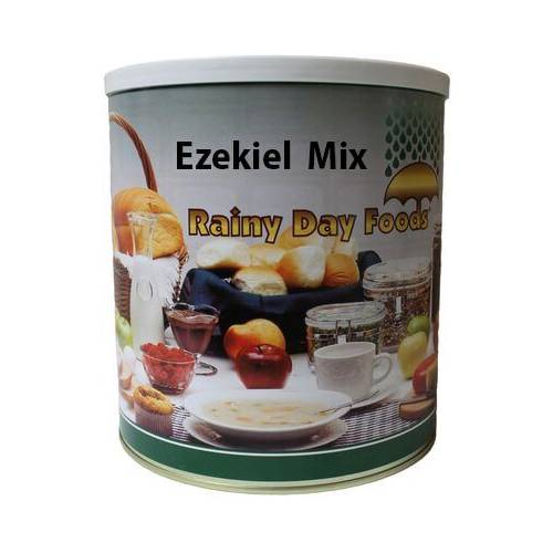 Rainy Day Foods offers an Ezekiel Mix in an 88 oz #10 can, providing 44 servings and shipping in 1-2 weeks.