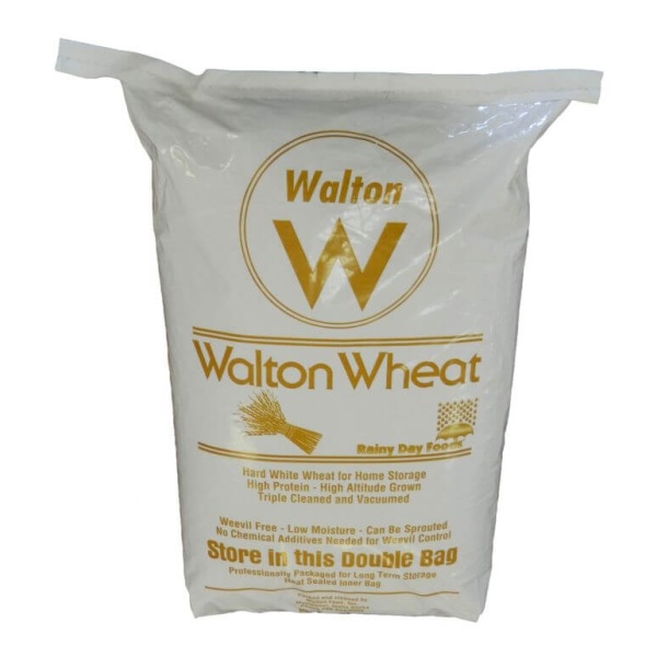A bag of walton wheat on a white background.