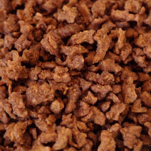A close up of a pile of brown food.