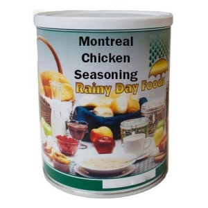 A can of Montreal chicken seasoning.