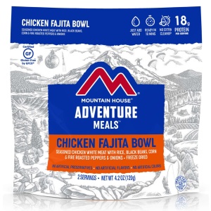 Mountain House Gluten-Free Dehydrated Chicken Fajita Bowl Mylar Pouch - 2 Servings - (SHIPS IN 1-2 WEEKS)