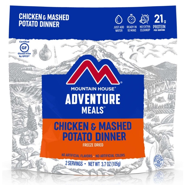 Mountain House Chicken with Mashed Potatoes Mylar Pouch - Gluten-Free - 2 Servings - (SHIPS IN 1-2 WEEKS) adventure meals chicken & mashed potato dinner.