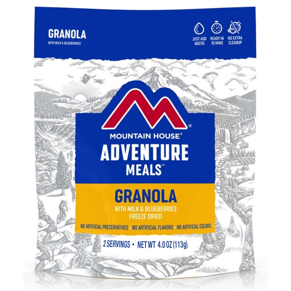 Mountain House Granola with Blueberries and Milk Mylar Pouch - 2 Servings - (SHIPS IN 1-2 WEEKS)