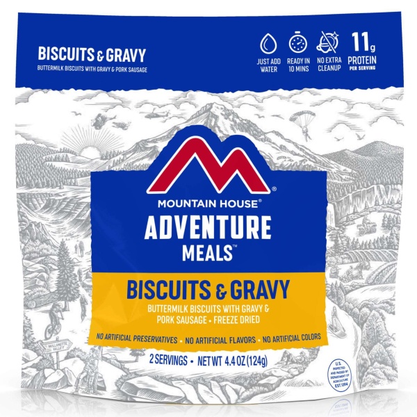 Mountain House Biscuits and Gravy Mylar Pouch - 2 Servings - (SHIPS IN 1-2 WEEKS)