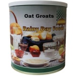 A 85 oz #10 can of oat groats, perfect for rainy day meals.