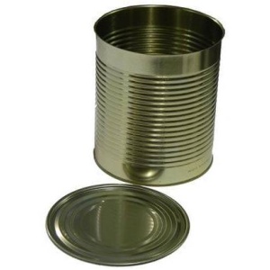 A tin can with a metal lid on a white background available for purchase.
Keywords: tin can, metal lid