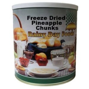 A can of freeze-dried pineapple chunks.