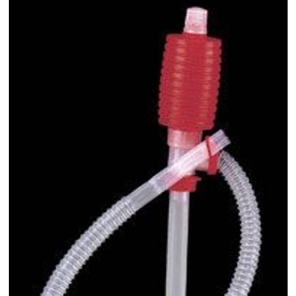 A hose with a red attachment.