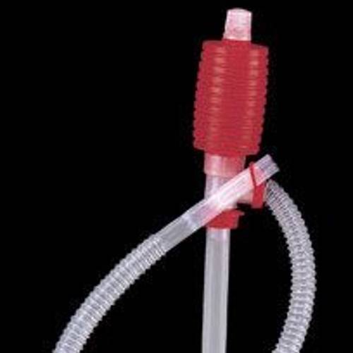 A hose with a red attachment.